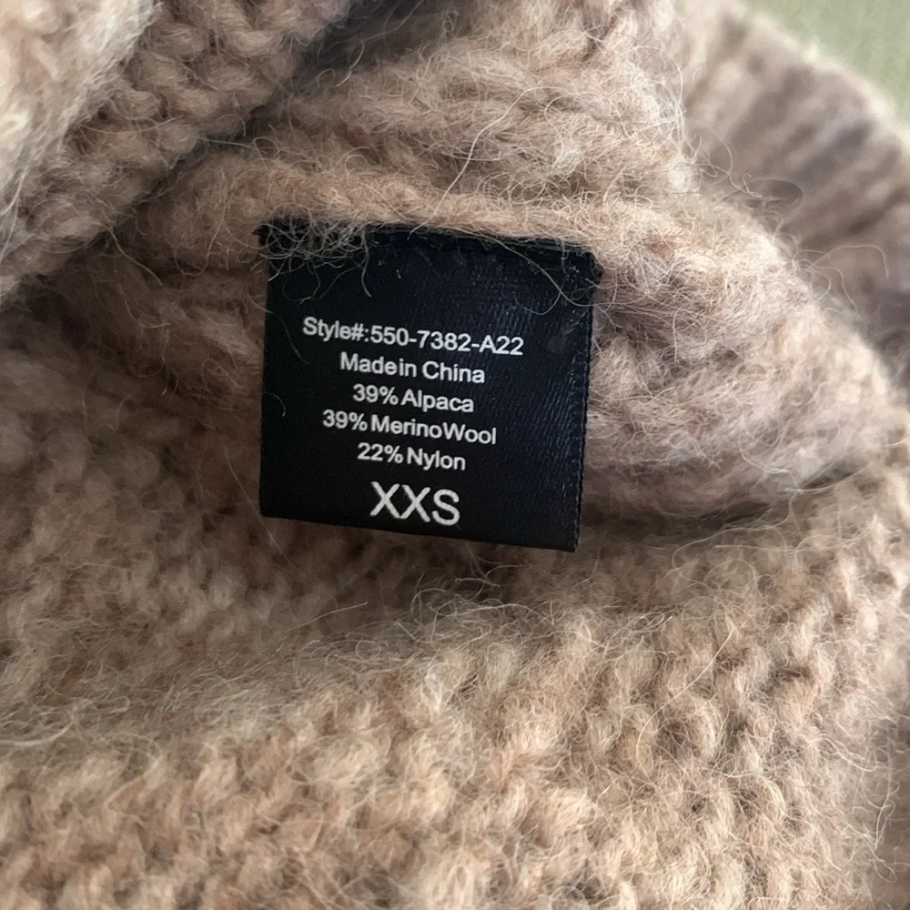 Jenni Kayne Cable Cocoon Cardigan, Sand, XXS - Picture 4 of 6